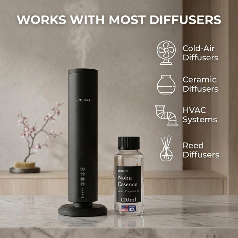 SCENTIA زيت معطر سينشيا للفندق مستوحى من فندق نوبو - 120 مل 4.06 أونصة سائلة - مزيج الزيوت الأساسية الياسمين، الزنبق، الصندل والحمضيات المنعشة لمبخرات العلاج العطري - جوهر نوبو - Image 4