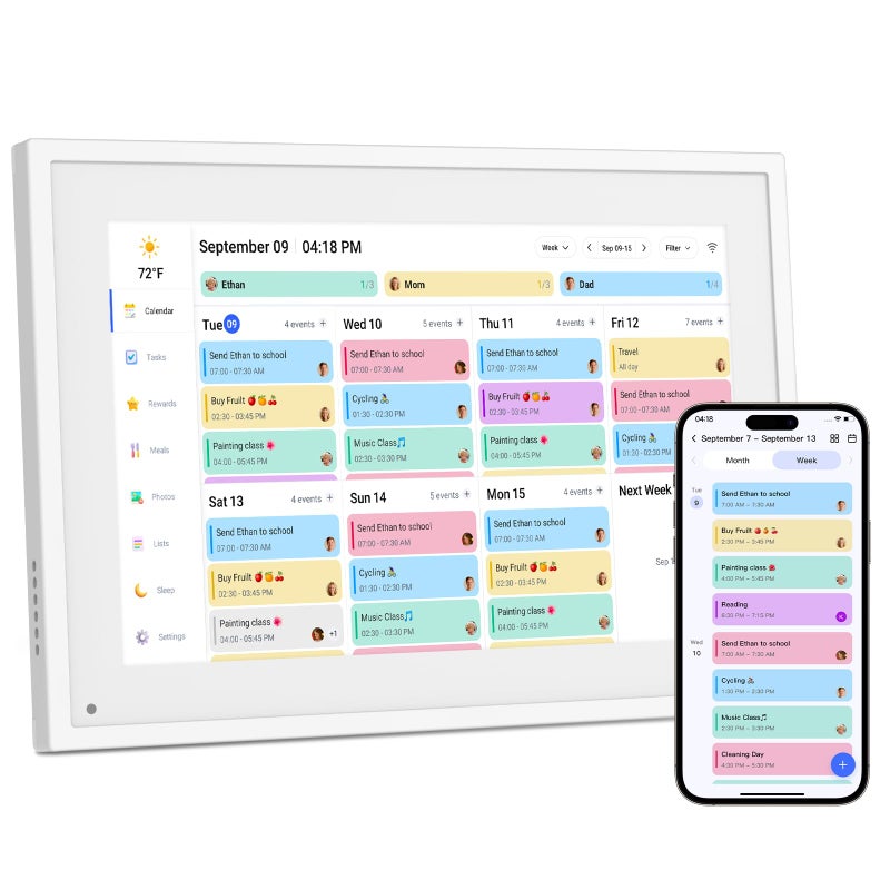Canupdog Digital Calendar 101inch Smart WiFi Digital CalendarChore Chart Touch Screen HD Display for Family Schedules Share Moments Instantly from Anywhere Gifts for Women Mom - Image 2