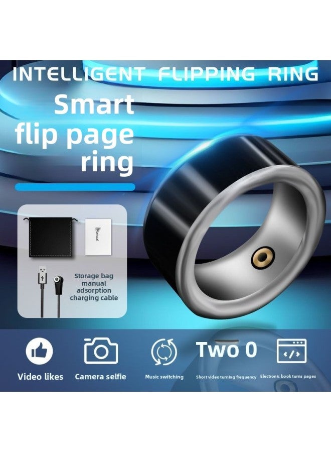 Black Technology Smart Blue Toothbrush Video Control Smart Ring E-book Praise Fee Photo Artifact Cool-Color:Swipe Video-cut Song-like-selfie No. 8 Finger Circumference 56.9mm - Image 2