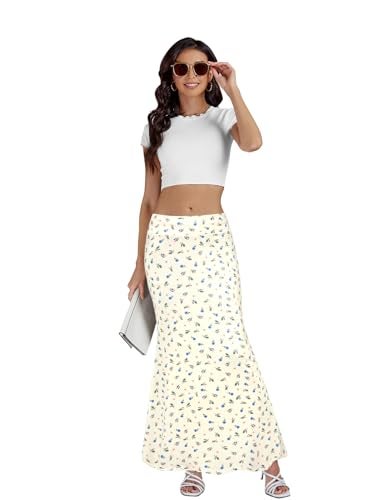 KIFOVEN Women's Foldover High Waist Maxi Skirt Stretchy Comfy Flare Long Skirts 2026 Fashion A-Line Flowy Casual Skirt Flower-3 X-Large - Image 5