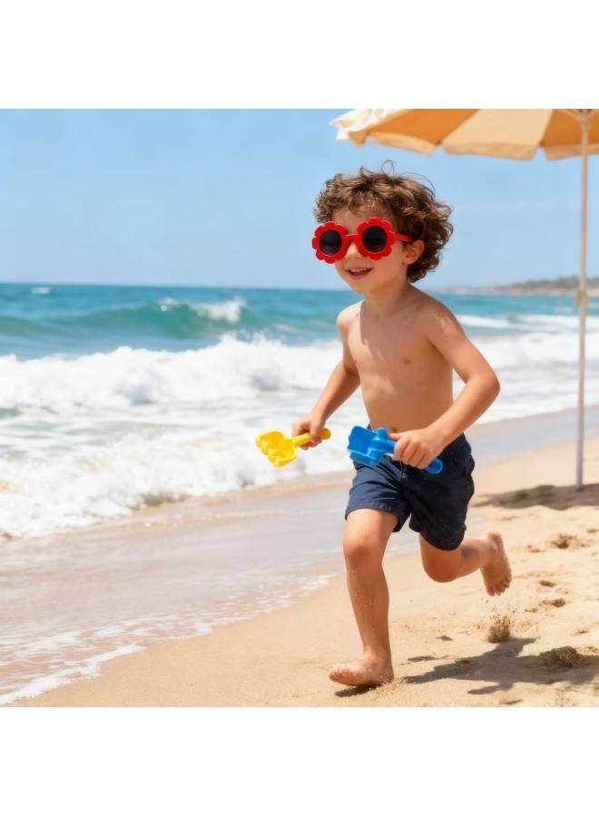 3 قطع من نظارات الشمس للأطفال على شكل زهرة، مجموعة نظارات شمسية للأطفال في الهواء الطلق، نظارات لطيفة للأطفال لحمام السباحة والشاطئ في الهواء الطلق - Image 4