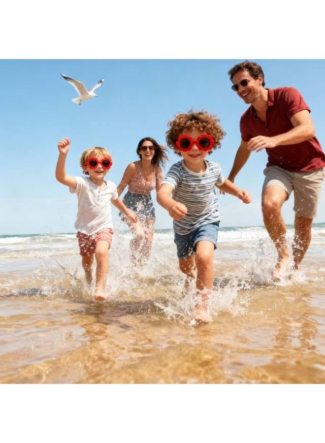 3 قطع من نظارات الشمس للأطفال على شكل زهرة، مجموعة نظارات شمسية للأطفال في الهواء الطلق، نظارات لطيفة للأطفال لحمام السباحة والشاطئ في الهواء الطلق - Image 5