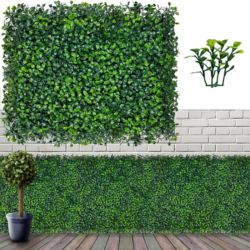 ODTORY Artificial Grass Wall Backdrop Panels,16 X 12 in 12P(16 sqft) UV-Anti Greenery Boxwood Panels for Indoor Outdoor Green Wall Decor & Ivy Fence Covering Privacy - Image 1