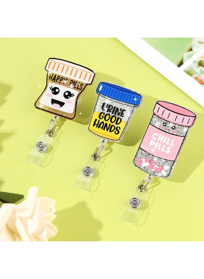Prasacco 3 Pieces Nurse Badge Reel Retractable Id Name Nursing Badge Holder Retractable Badge Reel With Clip Glitter Nurse Id Badge Holder Cute Badge Clip For Office Nurses Doctors  - Image 5