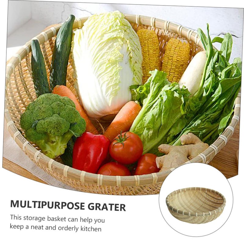 Rustic Bamboo Storage Basket For Snacks And Fruit Size 28X28CM - Image 4