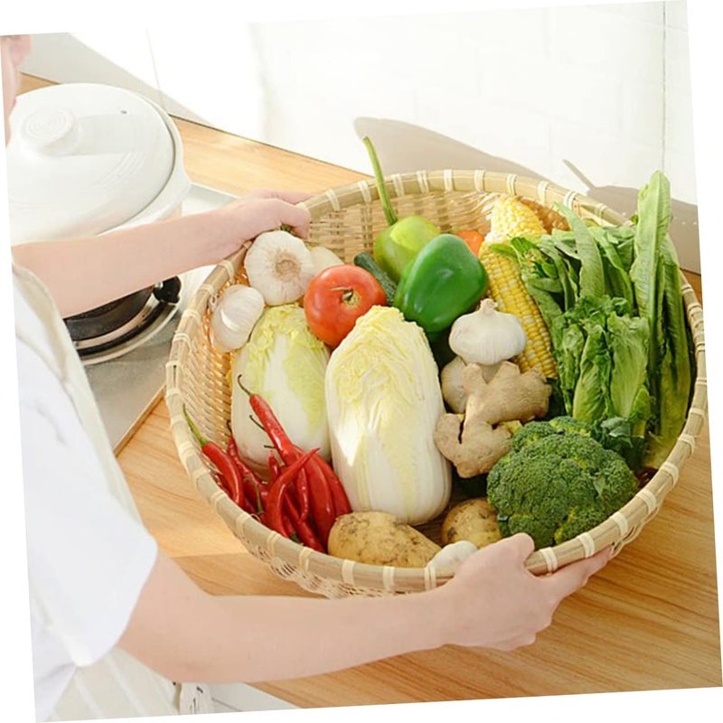 Rustic Bamboo Storage Basket For Snacks And Fruit Size 28X28CM - Image 3