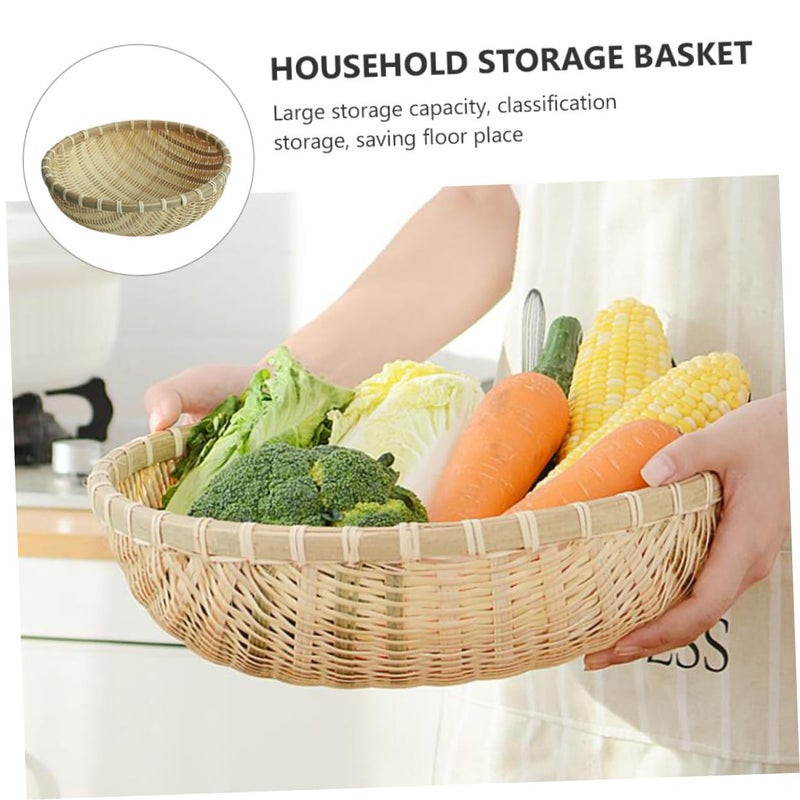 Rustic Bamboo Storage Basket For Snacks And Fruit Size 28X28CM - Image 5