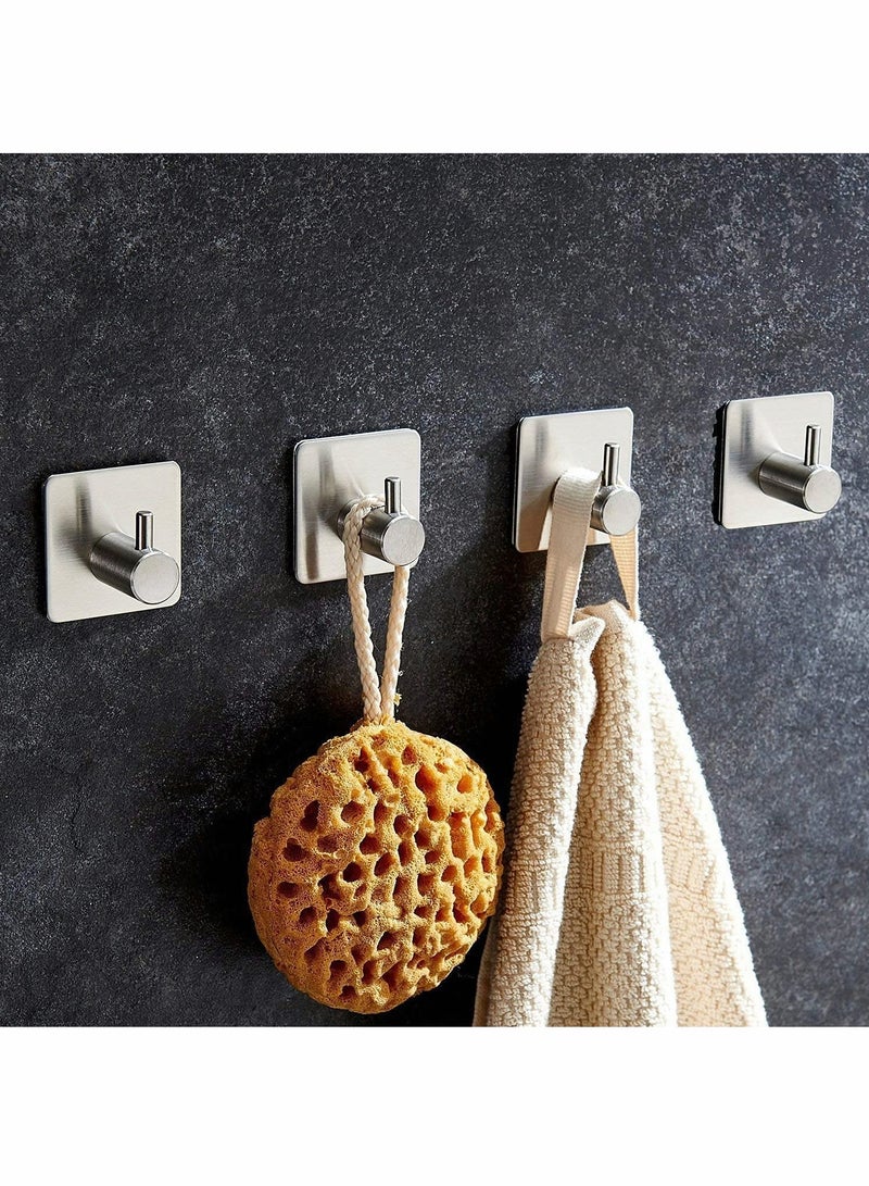 4 Pieces Stainless Steel No,Drill Towel Hooks for Easy Installation - Image 2