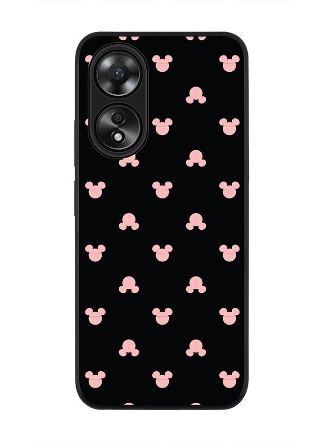 Stylizedd حافظة حواف سوداء متينة لهاتف أوبو A58 4G، حافظة مرنة رقيقة من المطاط مع حواف مضادة للسقوط - طباعة ميكي - Image 1