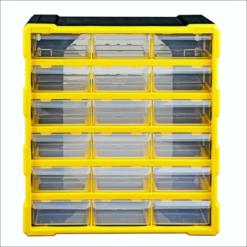 Alkon ACO18 Component Organiser with 18 Drawers Small Parts StorageJewellery Pharmacy Craft Medicine Nuts Screws Bolts Stationery Clinic Hospita Multiple Drawers18 Drawers - Image 1