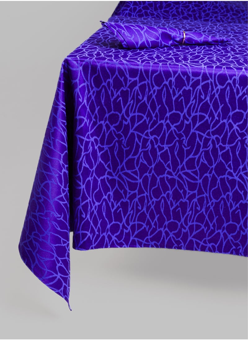 Notte Bianca Table Cloth Blue Color 355*185 +12 Napkins Elegant On Table Suite 12 Person Table 100% Cotton  - Image 1