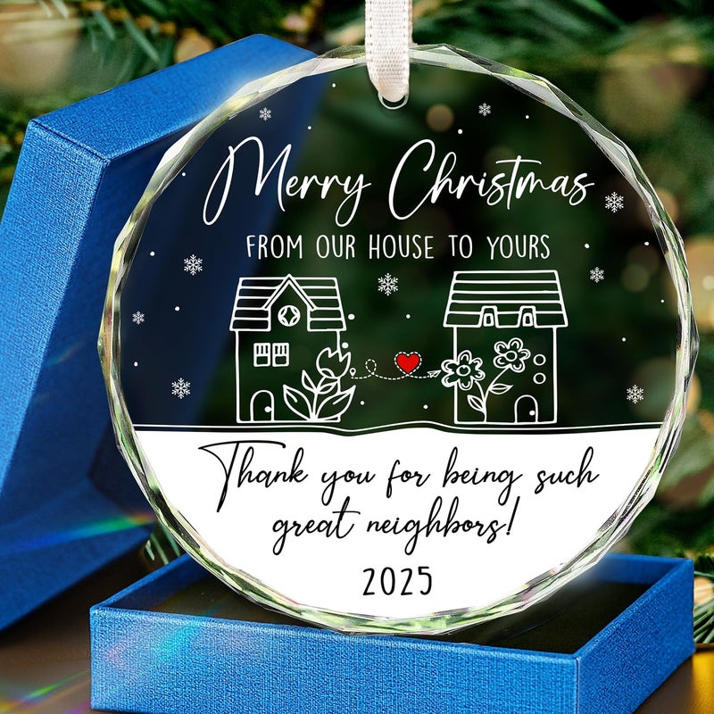 HEXMOZ Neighbor Christmas Ornaments 2025 - Christmas Neighbor Gifts - Gifts for Neighbors, Best Neighborhood Gift Ideas - Friendship Gift for Next Door Neighbors, Women, Men - Image 1
