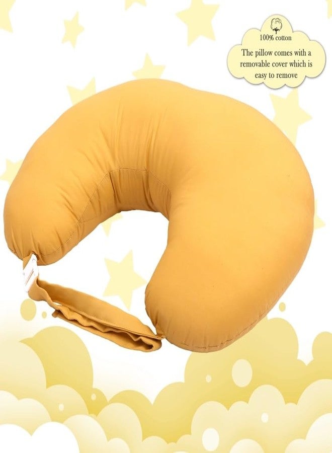 GET IT Breastfeeding Pillow Cotton 5-in-1 Feeding Pillow with Detachable Cover, New Born Portable Pillow for Baby and Mom -(Yellow) - Image 3