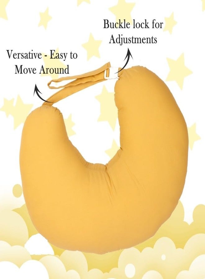 GET IT Breastfeeding Pillow Cotton 5-in-1 Feeding Pillow with Detachable Cover, New Born Portable Pillow for Baby and Mom -(Yellow) - Image 4