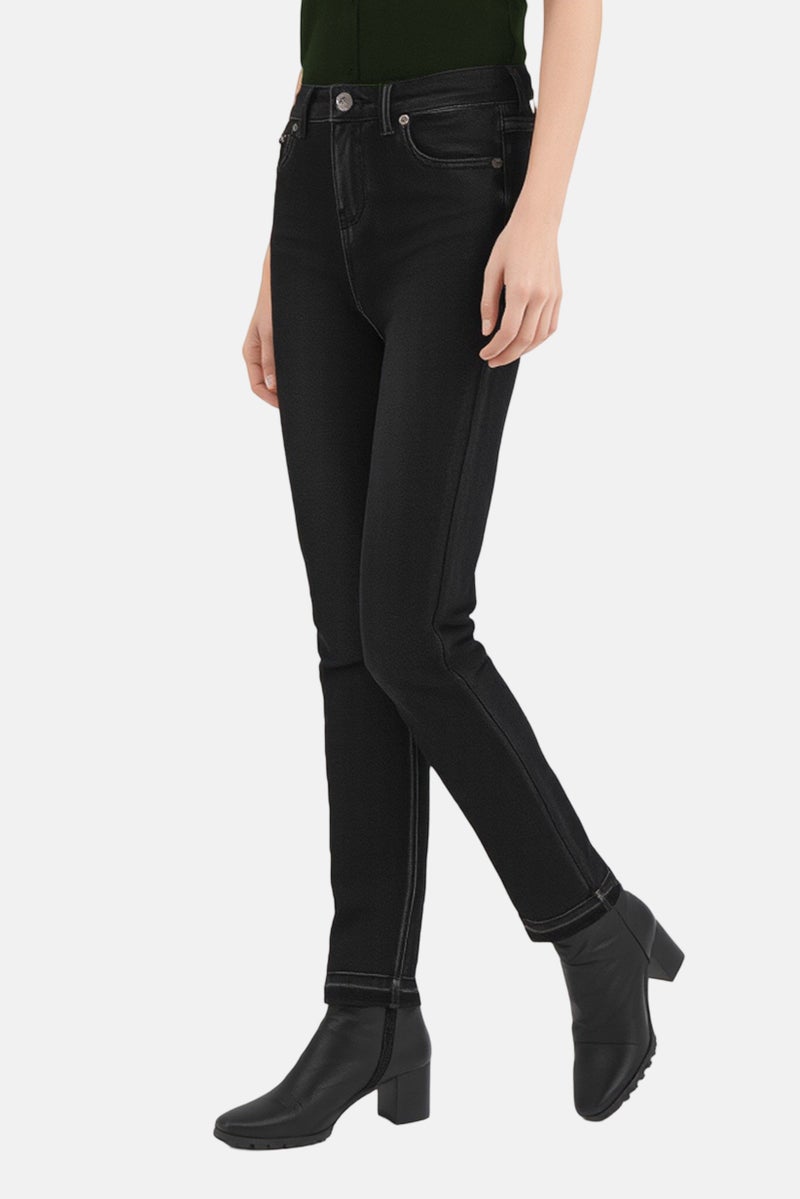 SELECTED Women Regular Fit Washed Stretchable Jeans, Black - Image 1