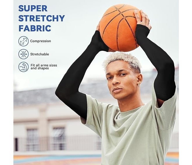 Fuelbyte UV Protection Hand Gloves for Sun Protection - Arm Sleeves for Men & Women, Perfect for Bike Riding, Summer, and Outdoor Sports - Full Hand Gloves, Sun Gloves, Cooling Sleeves - Image 2