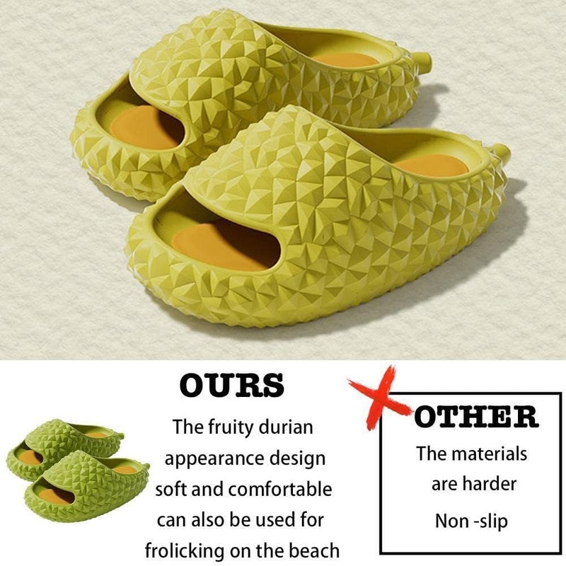 comfrt Durian Slides, Durian Slides Sandals, Summer Anti-slip Cute Cartoon Thickness Sandals Durian Slippers, Cloudy Durian Slides for Women Mens (9.5-10.5, Green) - Image 3