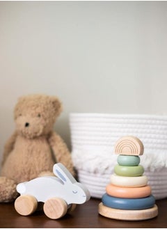pearhead Pearhead Wooden Toy Bunny, Rolling Baby and Toddler Toy, Gender-Neutral Push Toy, Baby Girl or Baby Boy Nursery Accessory  - Image 2