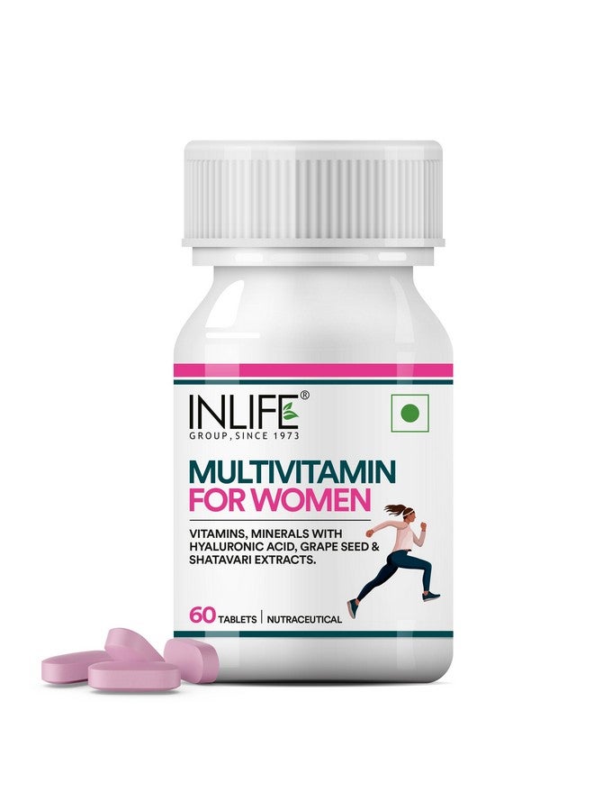 Inlife أقراص متعددة الفيتامينات للنساء من INLIFE | 60 قرص | مدعمة بالزنك وفيتامين C وفيتامين D والمعادن الأساسية المتعددة | تدعم المناعة ومستويات الطاقة (عبوة من 1) - Image 1