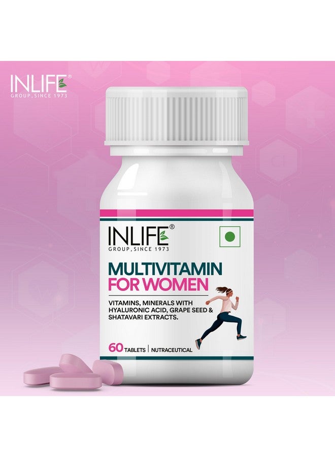 Inlife أقراص متعددة الفيتامينات للنساء من INLIFE | 60 قرص | مدعمة بالزنك وفيتامين C وفيتامين D والمعادن الأساسية المتعددة | تدعم المناعة ومستويات الطاقة (عبوة من 1) - Image 4