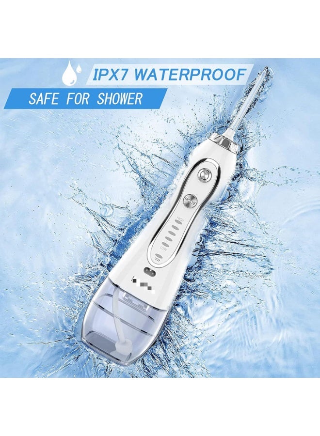 جهاز تنظيف الأسنان بالماء احترافي لاسلكي محمول وقابل لإعادة الشحن ومقاوم للماء بدرجة IPX7 لتنظيف خزان 300 مل للمنزل والسفرHF-6 - Image 3