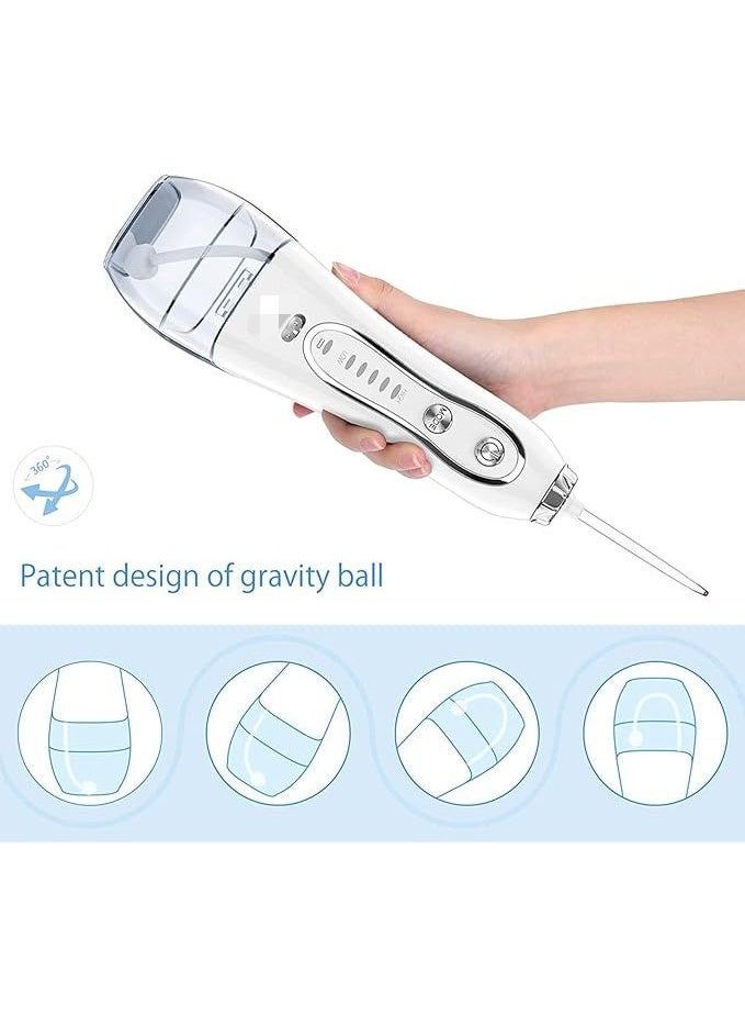 جهاز تنظيف الأسنان بالماء احترافي لاسلكي محمول وقابل لإعادة الشحن ومقاوم للماء بدرجة IPX7 لتنظيف خزان 300 مل للمنزل والسفرHF-6 - Image 5