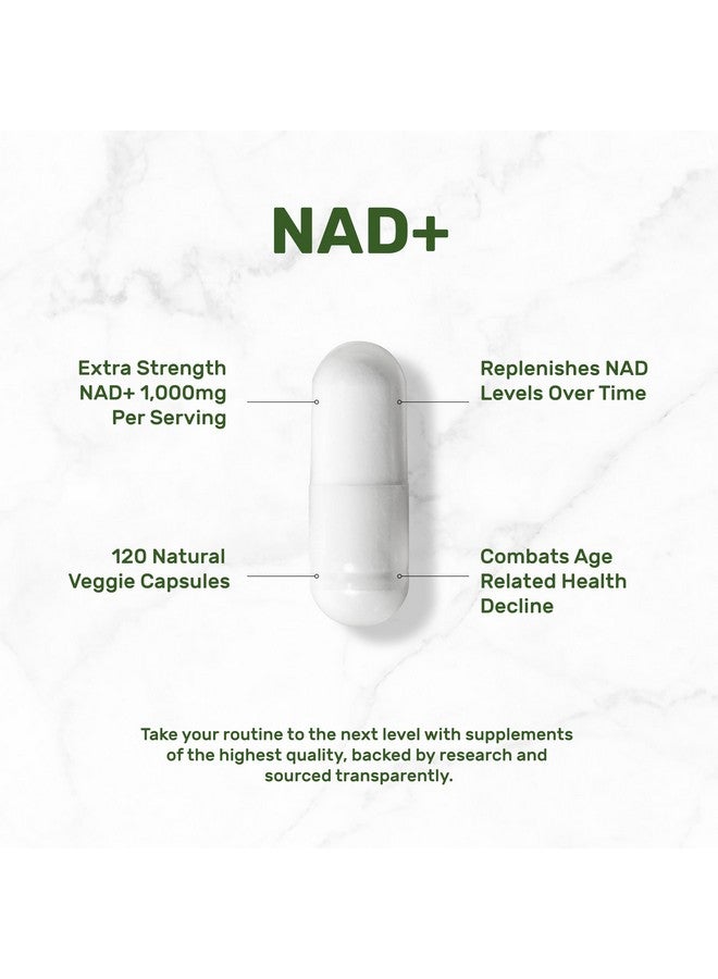 ملحق الصفقة مكمل NAD+ بتركيز 1000 ملغ لكل حصة، 120 كبسولة نباتية - قوة إضافية، يعزز مستويات NAD+ - شيخوخة صحية، طاقة، ودعم للدماغ - مشابه لريبوسيد النيكوتيناميد - غير معدل وراثيًا - Image 3