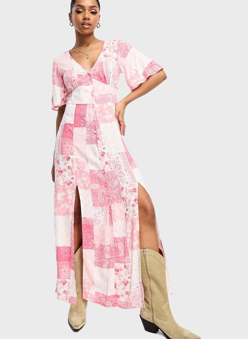 Miss Selfridge Patchwork Maxi Dress  - Image 1