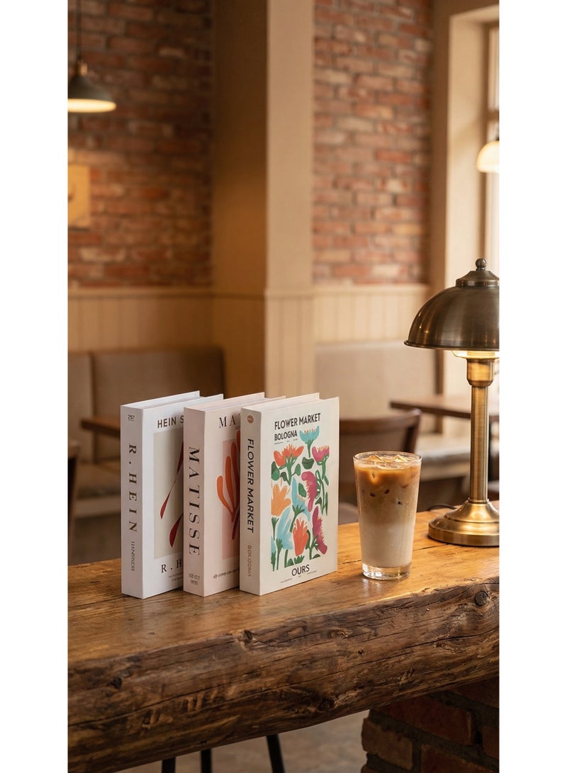 NIBEMINENT 3pcs Modern Fake Books for Decoration,Artistic Cover Home Decor Bookshelf Props,Thickened Gray Board,High - Definition Printing,Quality Gluing - Image 3