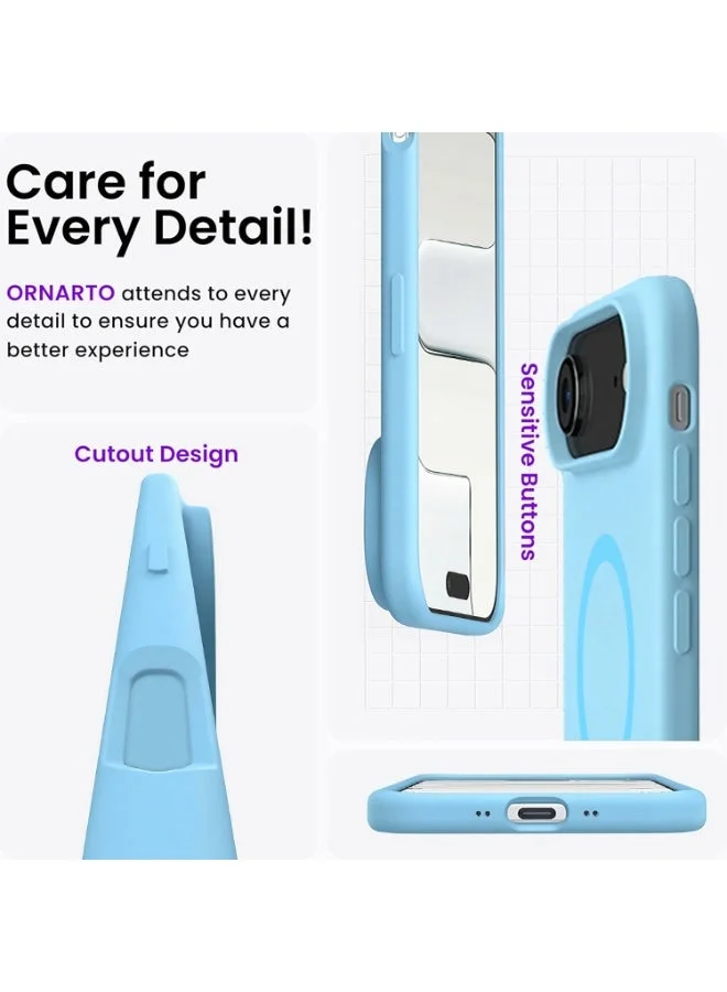 Mobcos Mobcos iPhone 17 Air Sky Blue Elite Ring Mobcos iPhone 17 Air Sky Blue Elite Ring Premium Silicone Magnetic Wireless Charging Case for iPhone | Silky Soft Touch | Military-Grade Shockproof Protection | Strong Magnetic Compatibility | Luxury Slim Cover  | Best Price UAE