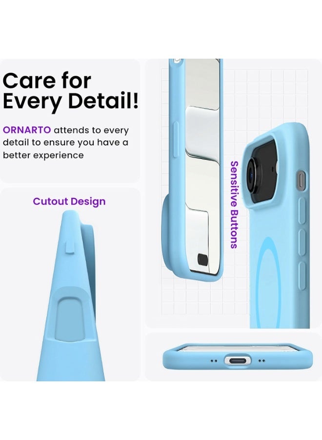 موبكوس جراب Mobcos iPhone 17 Air Sky Blue Elite Ring المصنوع من السيليكون الفاخر والمزود بخاصية الشحن اللاسلكي المغناطيسي | ملمس ناعم كالحرير | حماية فائقة ضد الصدمات بمعايير عسكرية | توافق مغناطيسي قوي | غطاء أنيق وفاخر - Image 4