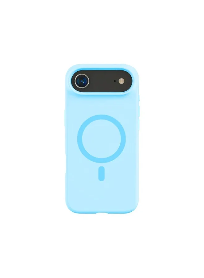موبكوس جراب Mobcos iPhone 17 Air Sky Blue Elite Ring المصنوع من السيليكون الفاخر والمزود بخاصية الشحن اللاسلكي المغناطيسي | ملمس ناعم كالحرير | حماية فائقة ضد الصدمات بمعايير عسكرية | توافق مغناطيسي قوي | غطاء أنيق وفاخر
