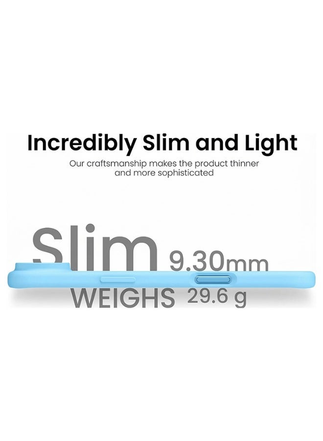 موبكوس جراب Mobcos iPhone 17 Air Sky Blue Elite Ring المصنوع من السيليكون الفاخر والمزود بخاصية الشحن اللاسلكي المغناطيسي | ملمس ناعم كالحرير | حماية فائقة ضد الصدمات بمعايير عسكرية | توافق مغناطيسي قوي | غطاء أنيق وفاخر - Image 5