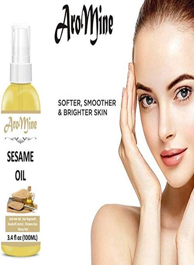 AroMine Pure Cold Pressed Extra Virgin Sesame Oil For Hair and Skin Hair Oil, 100 ml - Image 4