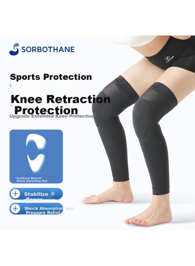 Sorbothane Imported Sports Knee Brace For Meniscus Injury, Long Style For Men And Women, Running Basketball Patella Joint Protector S