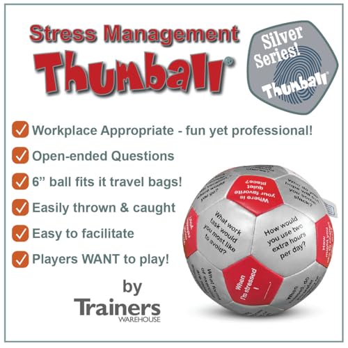 Trainers Warehouse Stress Management Thumball 6" | Prompts for Safe Conversations About Stress - Fun, Safe and Easy to Facilitate | 32 Panels to Prompt Conversation - Image 2