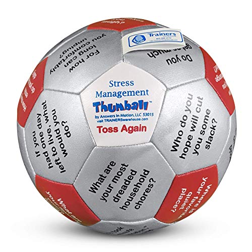 Trainers Warehouse Stress Management Thumball 6" | Prompts for Safe Conversations About Stress - Fun, Safe and Easy to Facilitate | 32 Panels to Prompt Conversation - Image 1