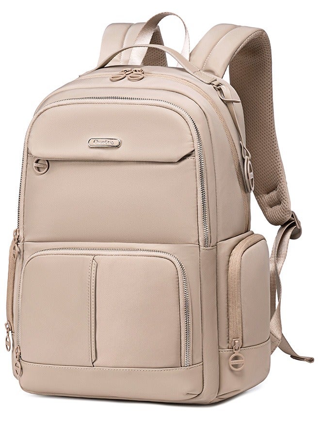 Chantria CB00786 Stylish Anti-theft 15.6-Inch Laptop Water-resistant For Travel Work School Business For Women Fashion Durable Casual Backpack Bag - Khaki  - Image 1