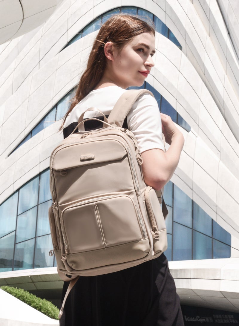 Chantria CB00786 Stylish Anti-theft 15.6-Inch Laptop Water-resistant For Travel Work School Business For Women Fashion Durable Casual Backpack Bag - Khaki  - Image 3