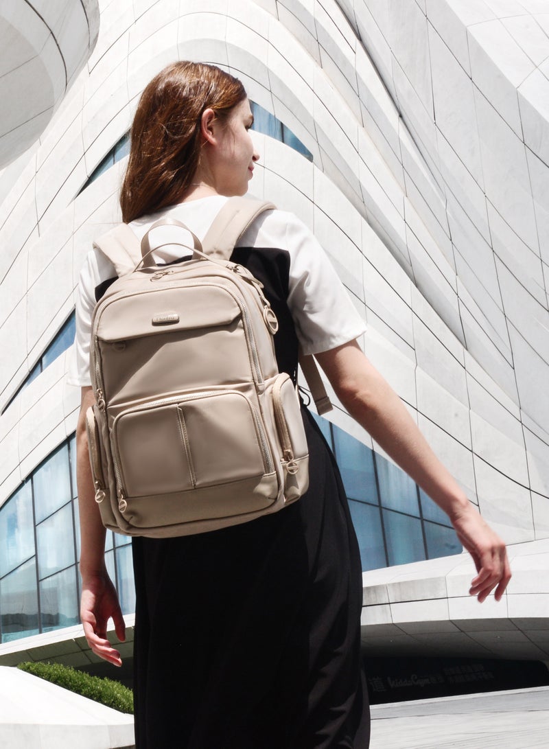 Chantria CB00786 Stylish Anti-theft 15.6-Inch Laptop Water-resistant For Travel Work School Business For Women Fashion Durable Casual Backpack Bag - Khaki  - Image 4