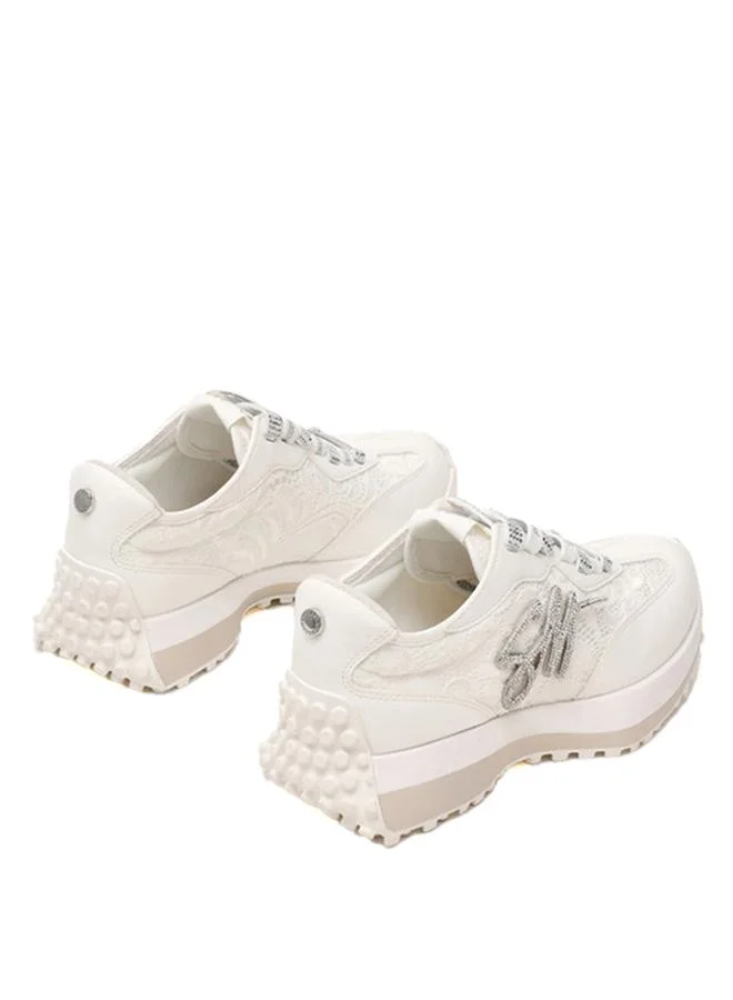 Steve Madden  Campo-Lace White Women's Low-Top Sneakers for Women | Best Price UAE