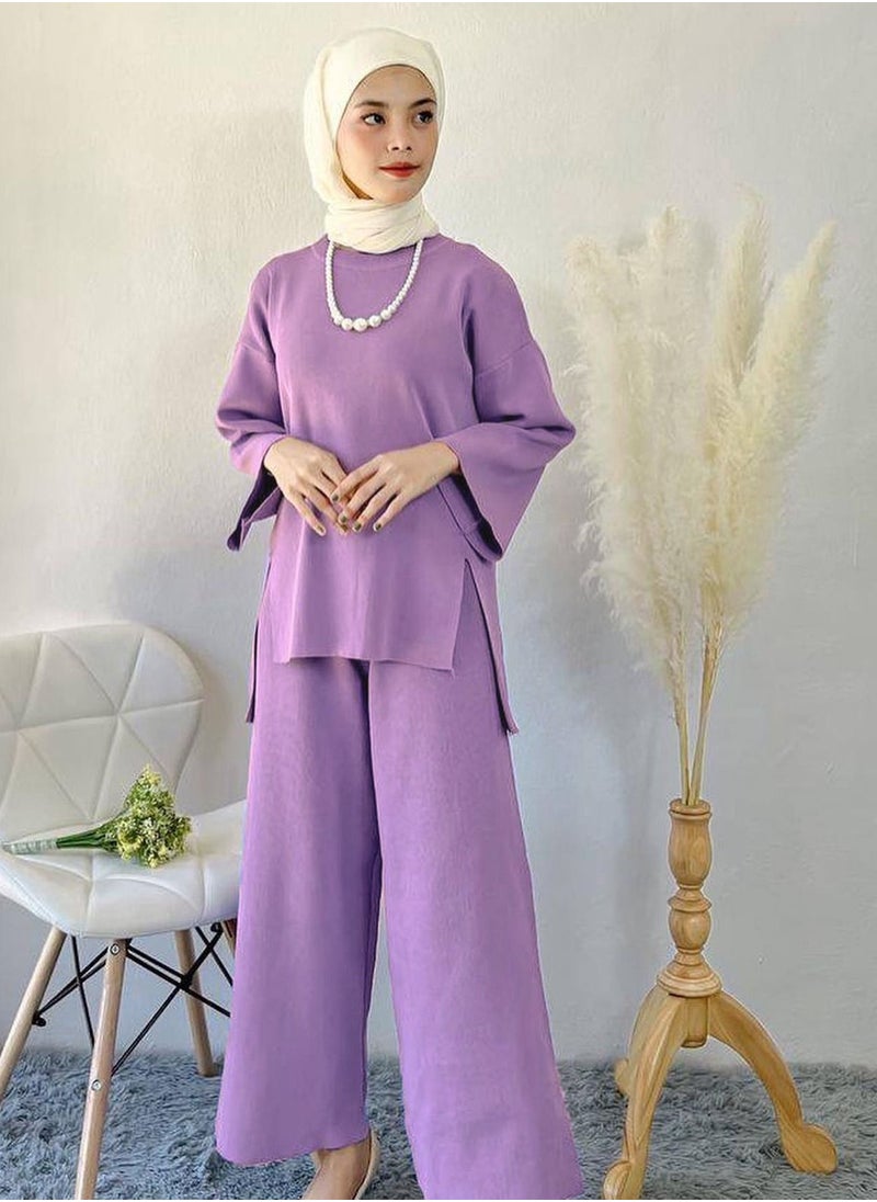 Loquat Women's Solid Color Split Set 