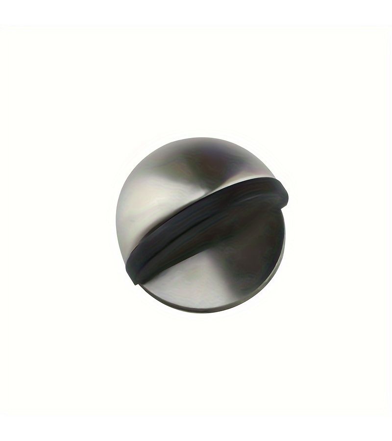 Silvery 2Pcs Stainless Steel Door Stop With Rubber Bumper No Drilling Required Anti Collision For Home Bathroom - Image 4