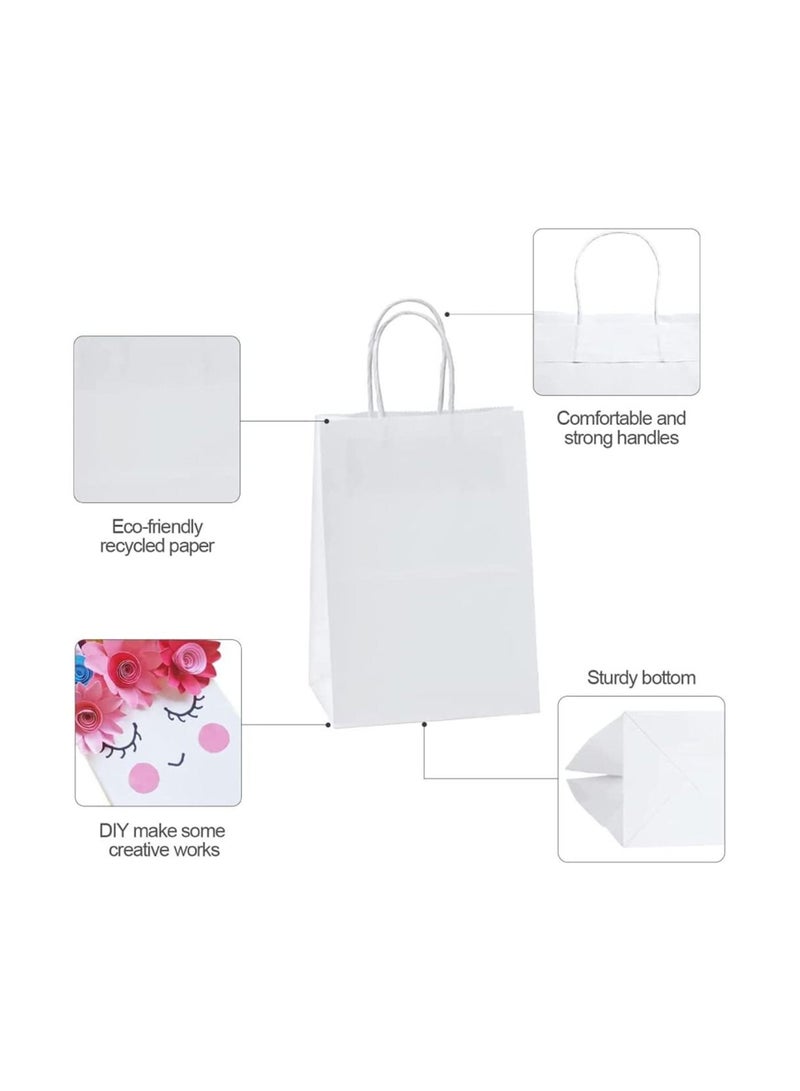 Kraft Paper Bag White Twisted Handle 15x21x8 cm Paper Party Bags Kraft Paper  Birthday Gift Bag Wedding Celebrations Bags for Party Favour - 12 Pieces. - Image 5