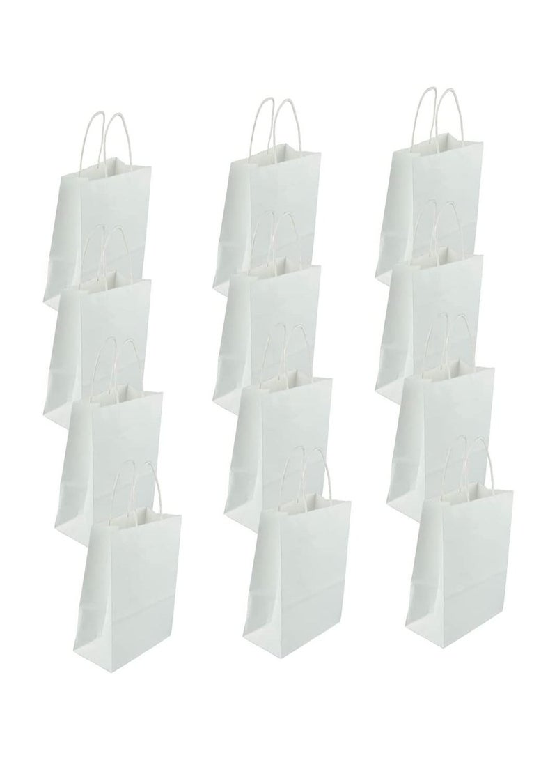 Kraft Paper Bag White Twisted Handle 15x21x8 cm Paper Party Bags Kraft Paper  Birthday Gift Bag Wedding Celebrations Bags for Party Favour - 12 Pieces. - Image 2