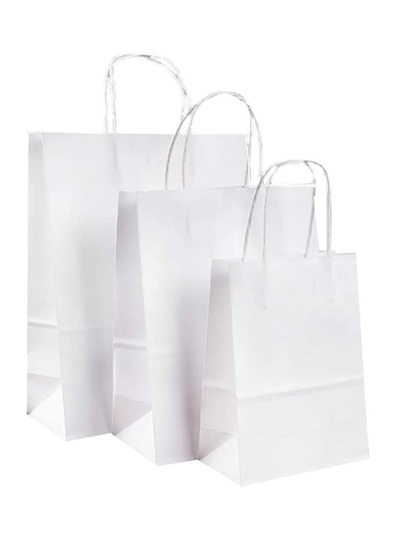 Kraft Paper Bag White Twisted Handle 15x21x8 cm Paper Party Bags Kraft Paper  Birthday Gift Bag Wedding Celebrations Bags for Party Favour - 12 Pieces. - Image 3