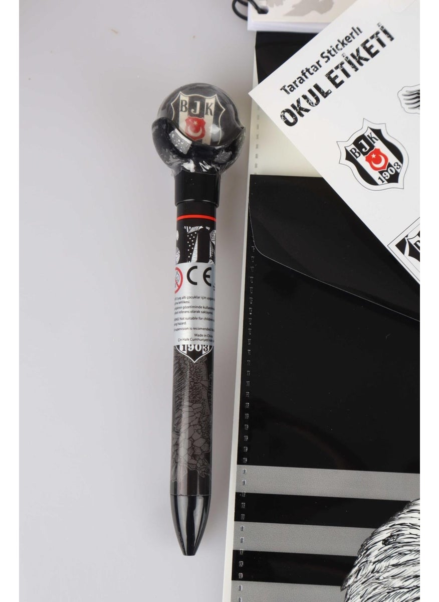 Beşiktaş - Licensed A4 Spiral Squared, Lined Notebook, Ballpoint Pen, Pencil Sharpener, 24-Piece School Label, Snap File, Eraser Set - Image 1