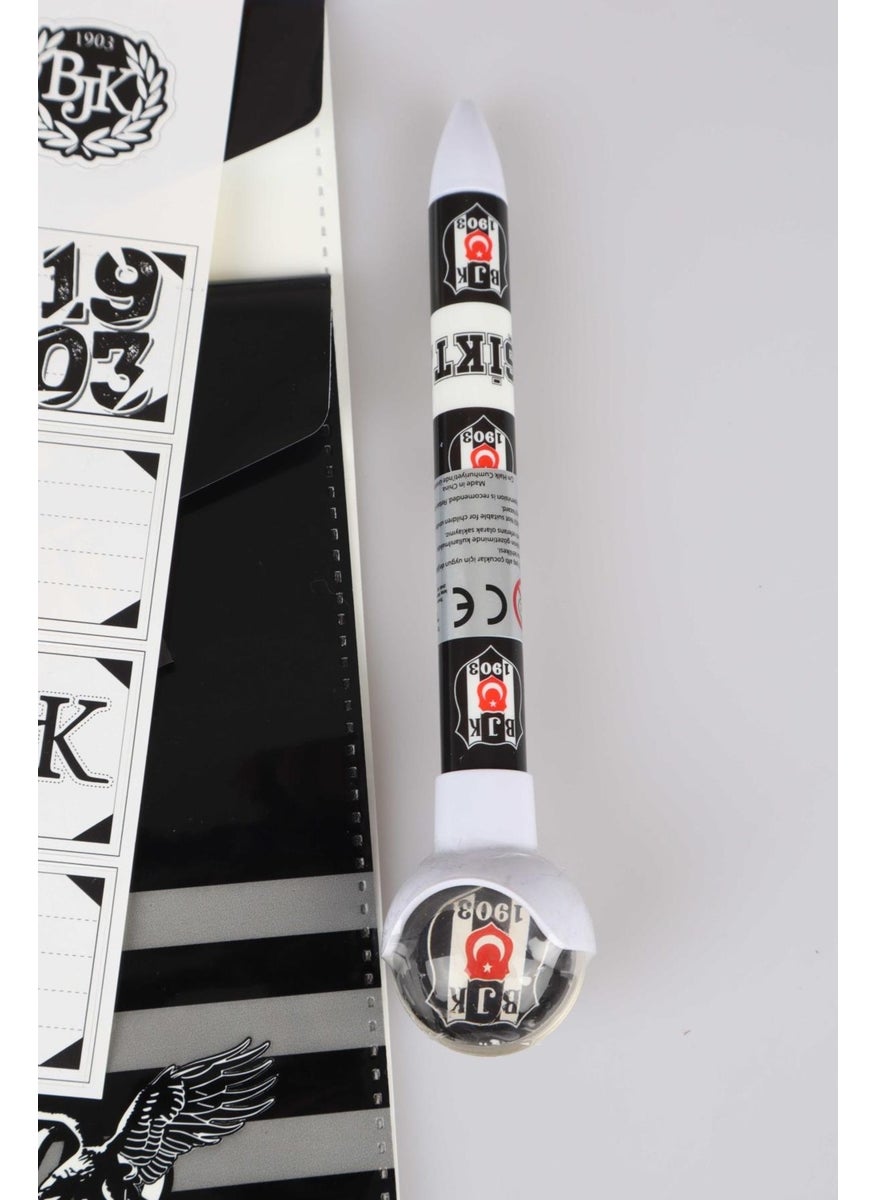 Beşiktaş - Licensed A4 Spiral Squared, Lined Notebook, Ballpoint Pen, Pencil Sharpener, 24-Piece School Label, Snap File, Eraser Set - Image 1