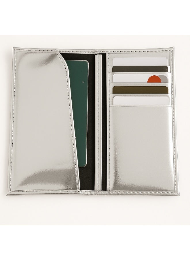 إسبليندد محفظة السفر سبلينديد بريق تسع حتى 5 كروت مع جيب للباسبور وجيبين للكاش فضي - Image 5