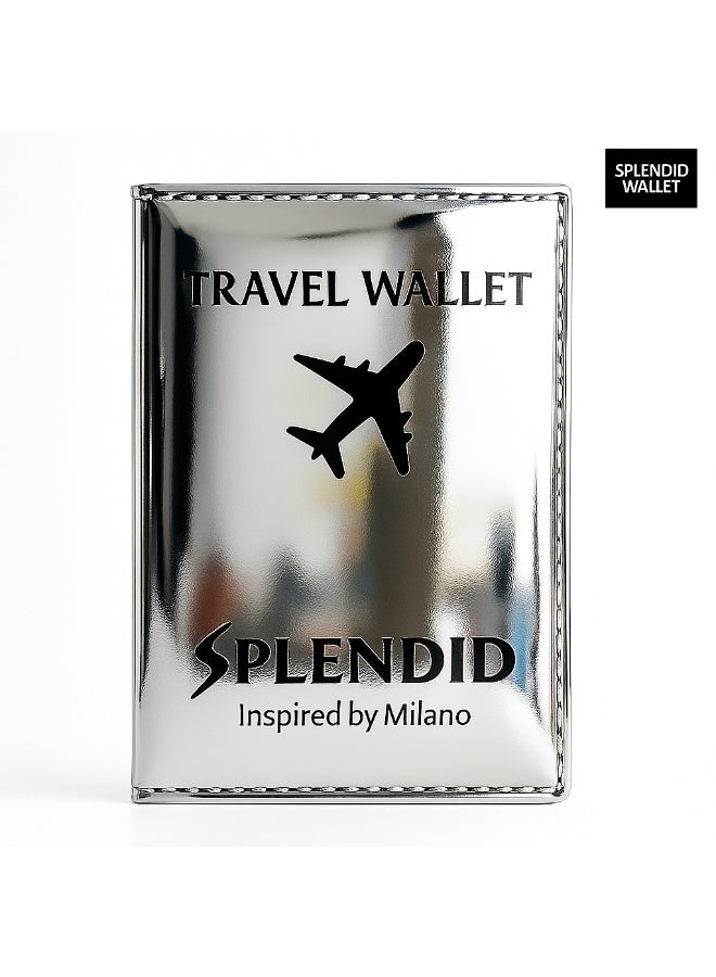 إسبليندد محفظة السفر سبلينديد بريق تسع حتى 5 كروت مع جيب للباسبور وجيبين للكاش فضي - Image 4